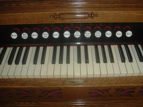 Refinished Pump Organ Keyboard - Detail