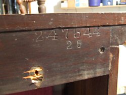 Pump Organ Serial Number Example